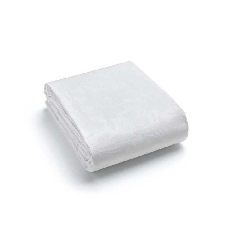 Nappe Tissé Jacquard Fleurette - Blanc