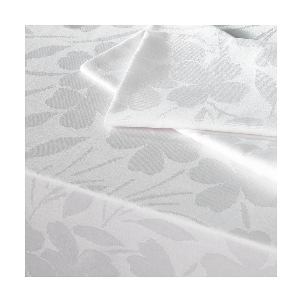 Set De 4 Servilletas Tejido Jacquard Fleurette - Blanco
