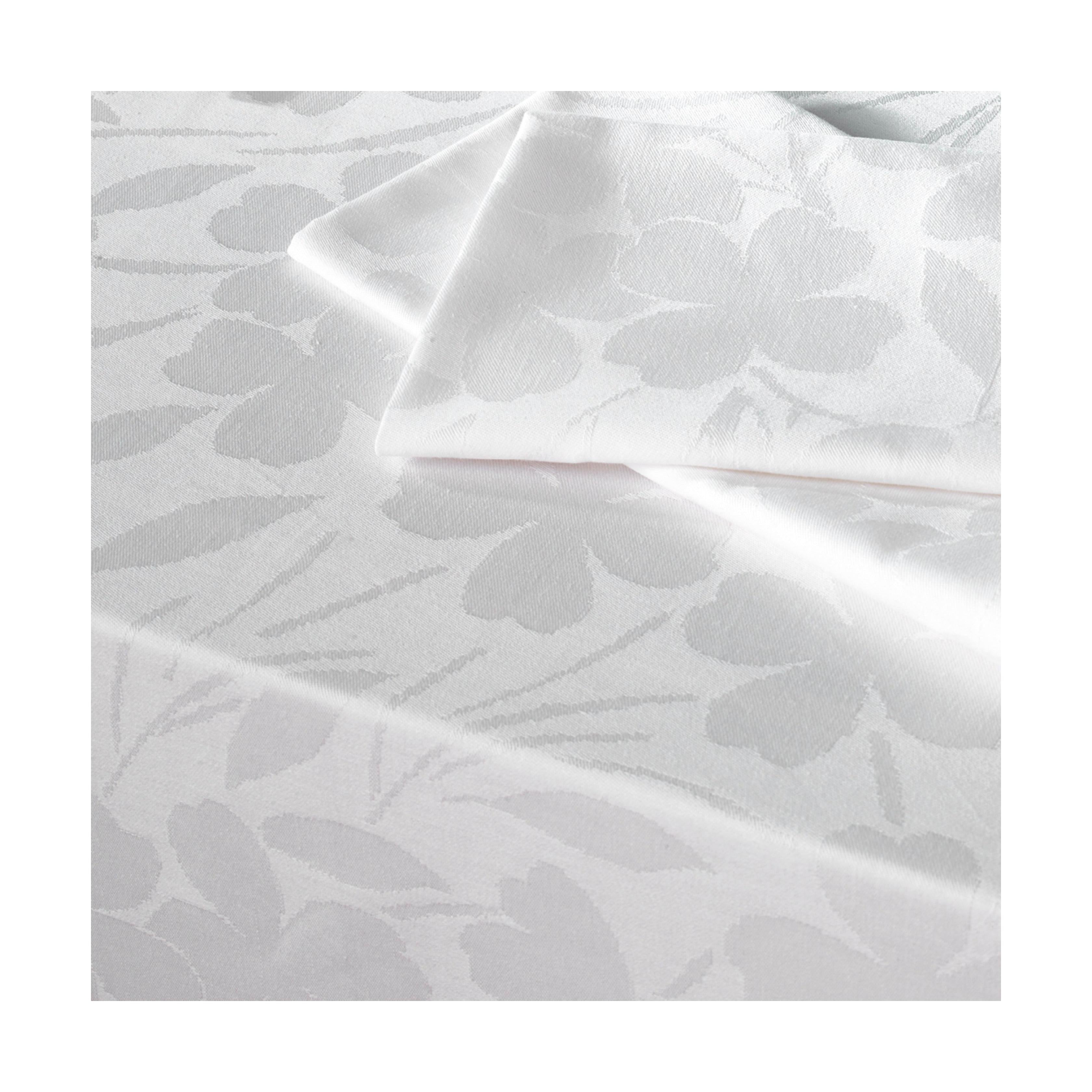 Set De 4 Servilletas Tejido Jacquard Fleurette - Blanco