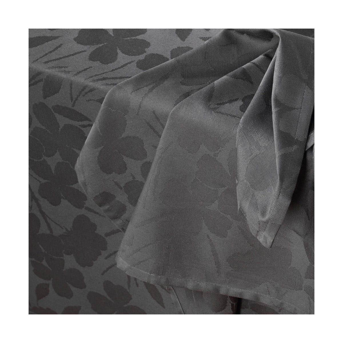 Nappe Tissé Jacquard Fleurette - Gris Foncé