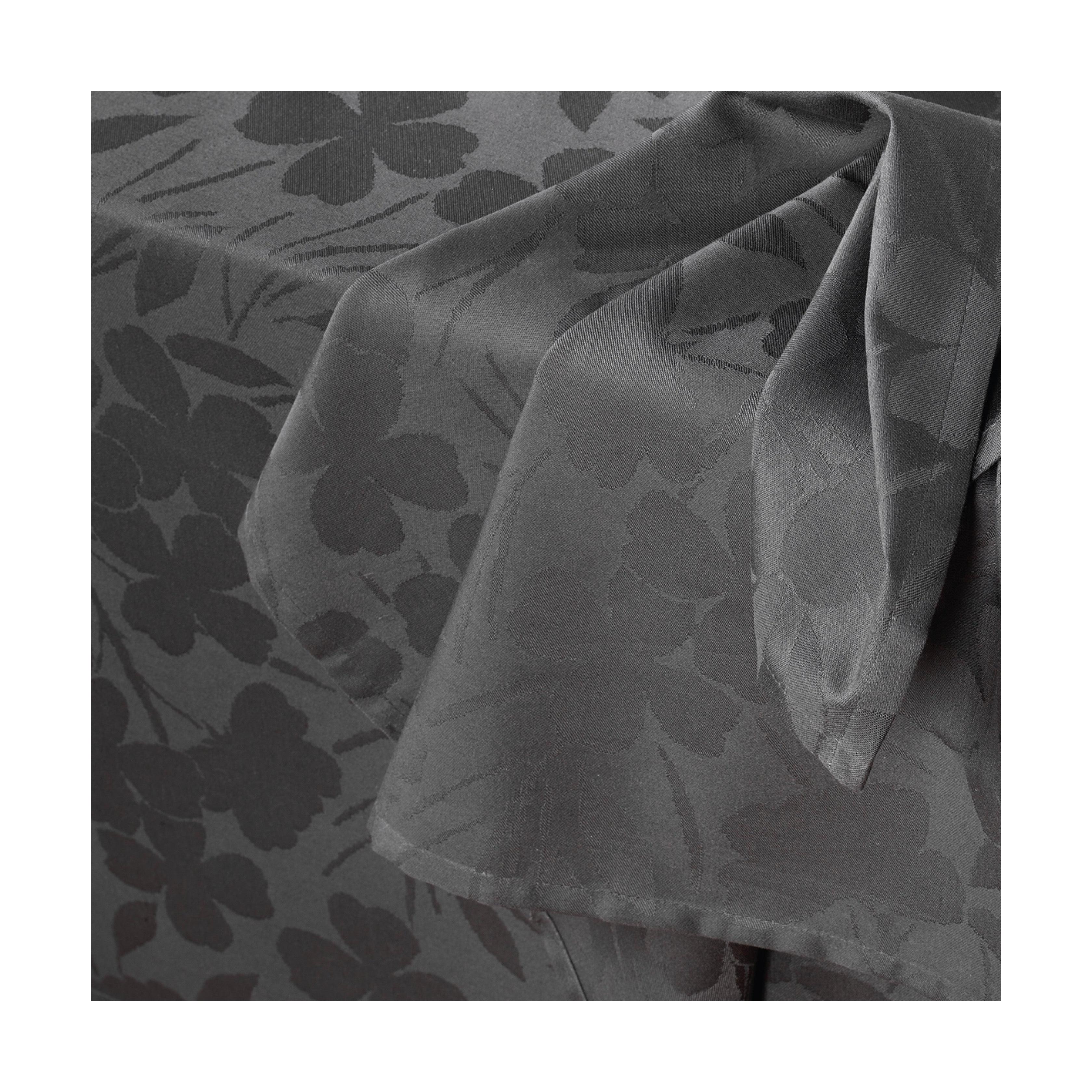Nappe Tissé Jacquard Fleurette - Gris Foncé