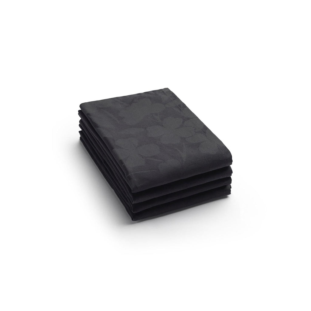 Set De 4 Servilletas Tejido Jacquard Fleurette - Gris Oscuro