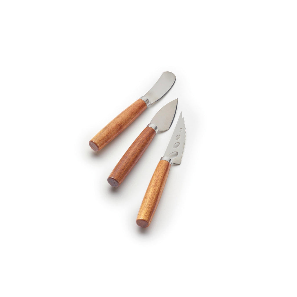 Rectangular Cutting Board With Handle - Bamboo + Set Of 3 Cheese Knives