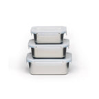 Set De 3 Boîtes Rectangulaires Avec Couvercle En Plastique
