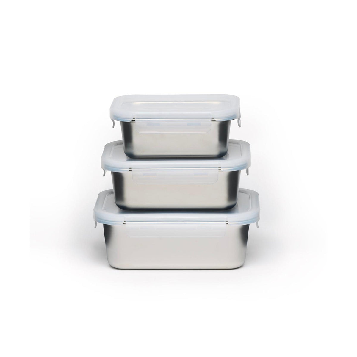 Set De 3 Boîtes Rectangulaires Avec Couvercle En Plastique
