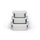 Set De 3 Boîtes Rectangulaires Avec Couvercle En Plastique