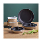10-Piece Stackable Cookware Set with Removable Handle - Champagne