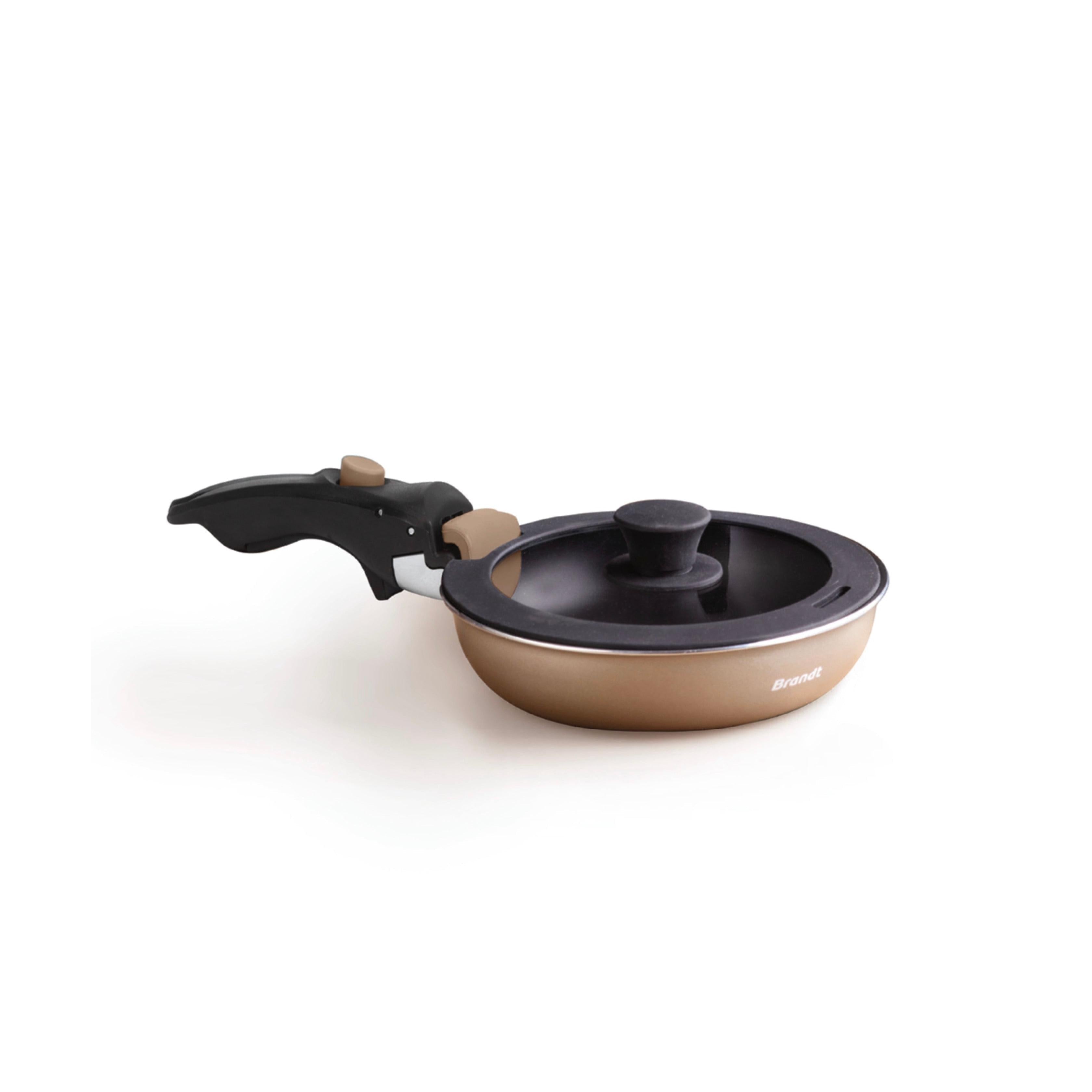 10-Piece Stackable Cookware Set with Removable Handle - Champagne