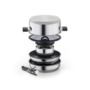 Batterie Empilable Avec Poignée Amovible 7 Pièces - Argenté