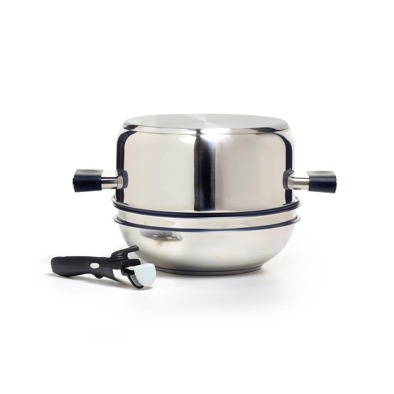 Batterie Empilable Avec Poignée Amovible 7 Pièces - Argenté