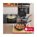 Wok Aluminium Avec Couvercle - Noir