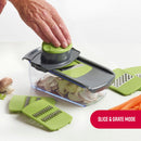 Mandoline Multifonctionnelle Avec Récipient - Vert / Gris