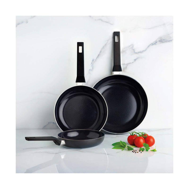 Set De 3 Poêles Avec Poignée En Bakélite - Noir