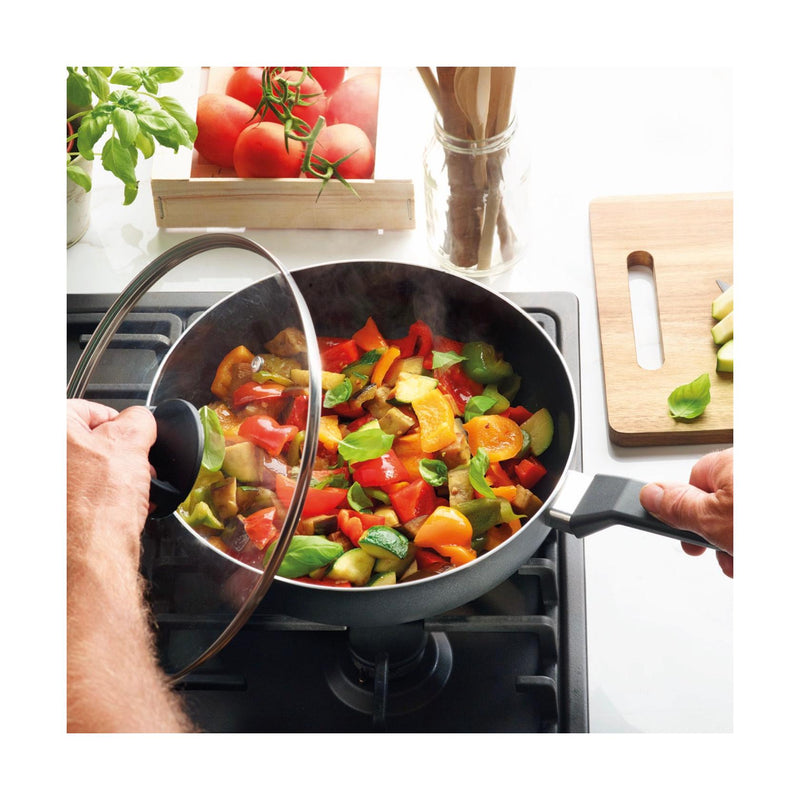 Sauteuse Avec Poignée En Bakélite + Couvercle - Noir