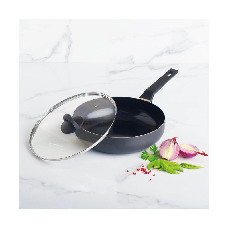 Sauteuse Avec Poignée En Bakélite + Couvercle - Noir