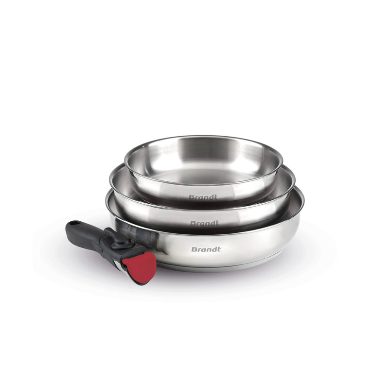 Batterie De Cuisine 4 Pièces En Acier Inoxydable