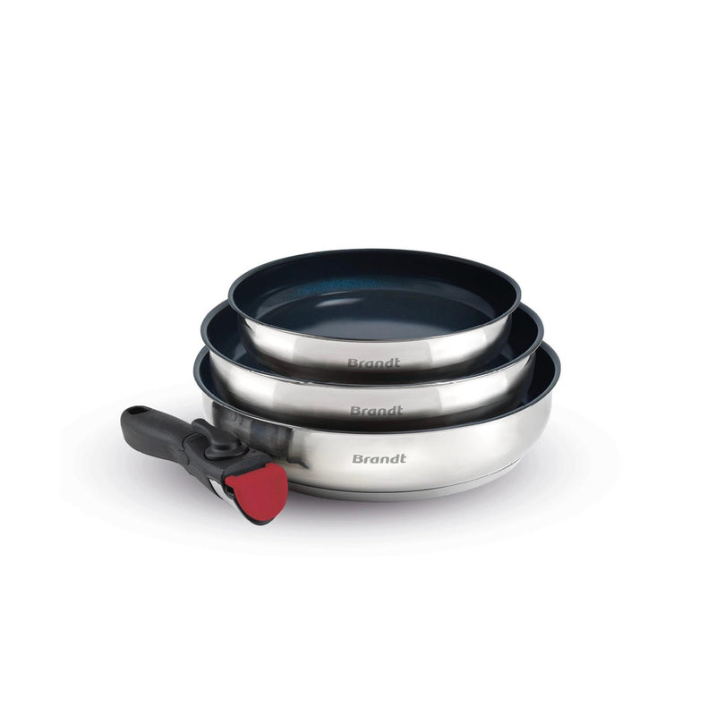 Batterie De Cuisine 4 Pièces En Acier Inoxydable