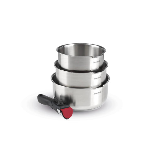 Batterie De Cuisine 4 Pièces En Acier Inoxydable