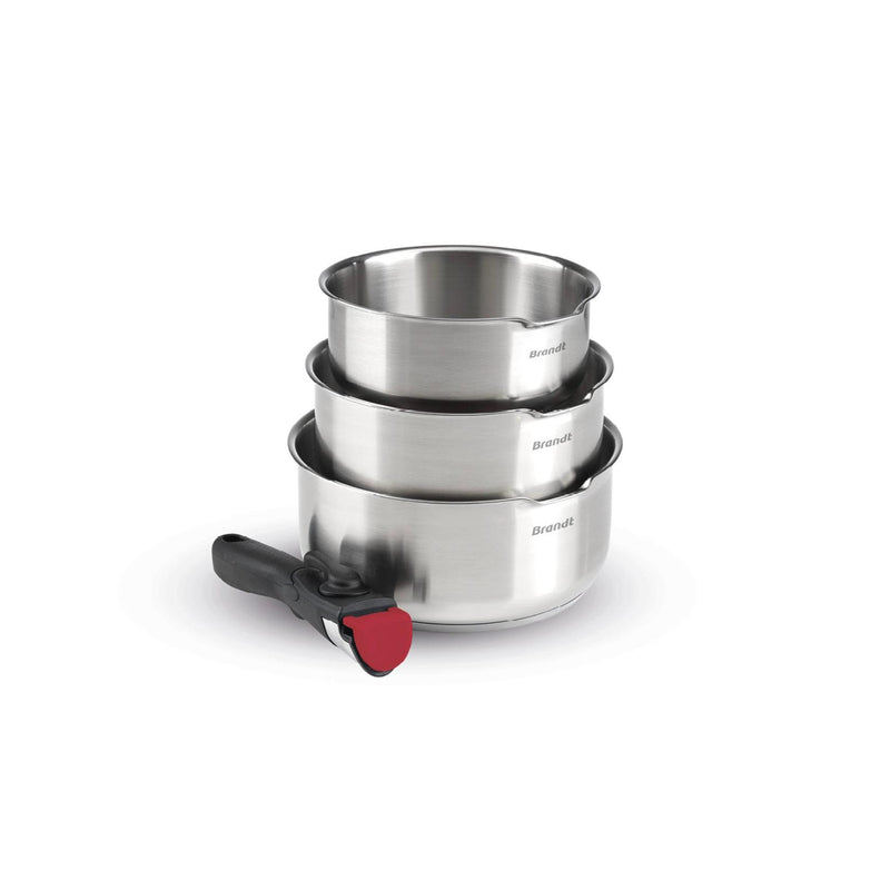 Batterie De Cuisine 4 Pièces En Acier Inoxydable