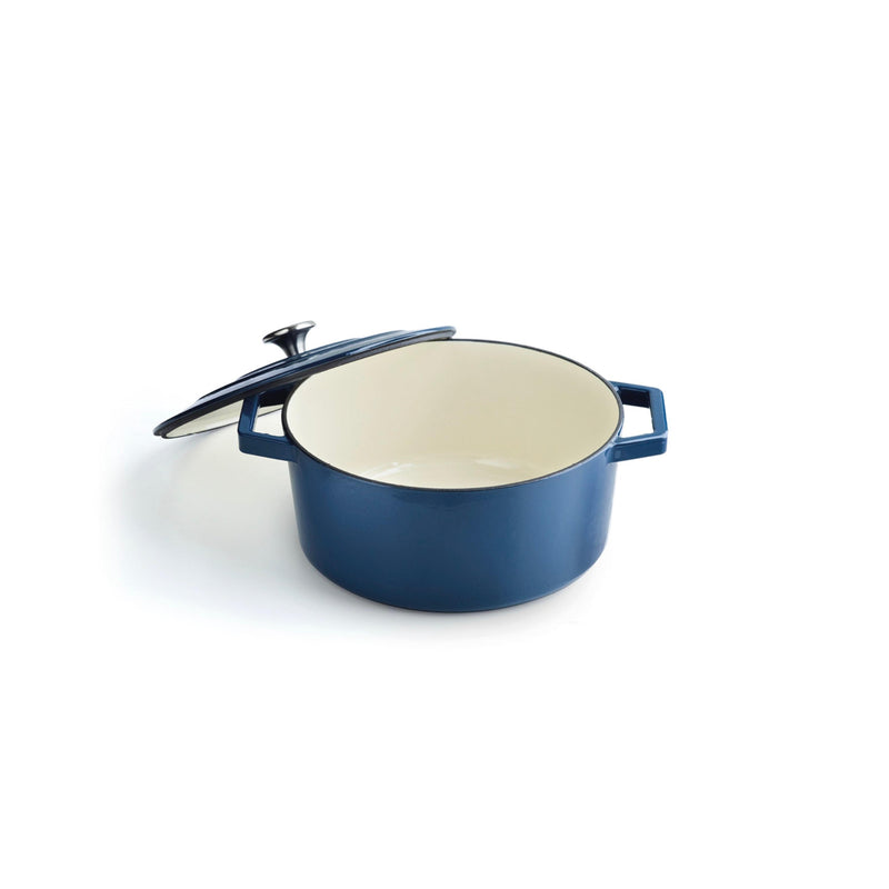 Cocotte En Fonte D'Acier Ronde - Bleu