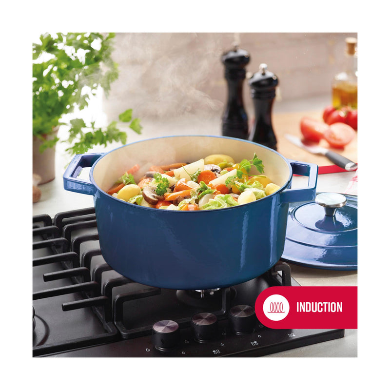 Sauteuse En Fonte D'Acier Ronde - Bleu