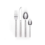 Bestickset 24 delar med hamrat handtag - Rostfritt stål med blank finish
