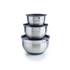 Set De 3 Boles Para Mezclar De Acero Inoxidable - Plateado