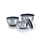 Set De 3 Boles Para Mezclar De Acero Inoxidable - Plateado