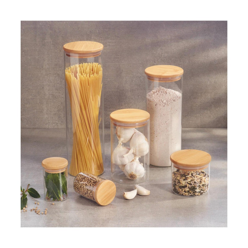 Set De 7 Boîtes En Verre Avec Couvercles - Bambou