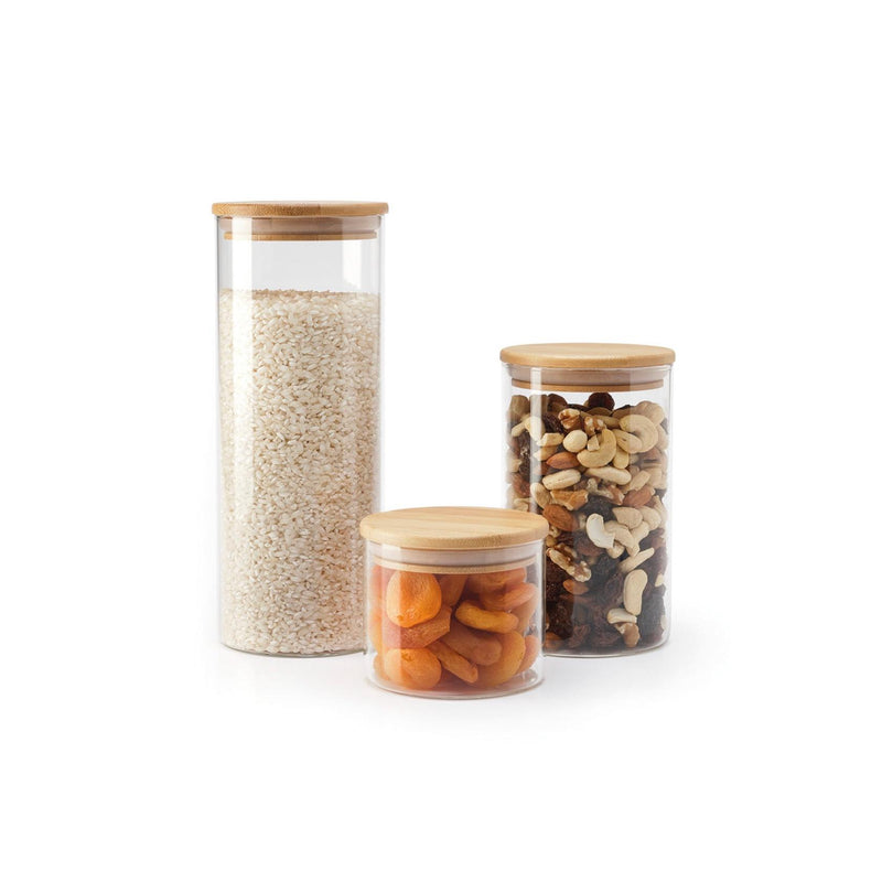 Set De 7 Boîtes En Verre Avec Couvercles - Bambou