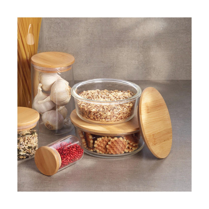 Set De 7 Boîtes En Verre Avec Couvercles - Bambou