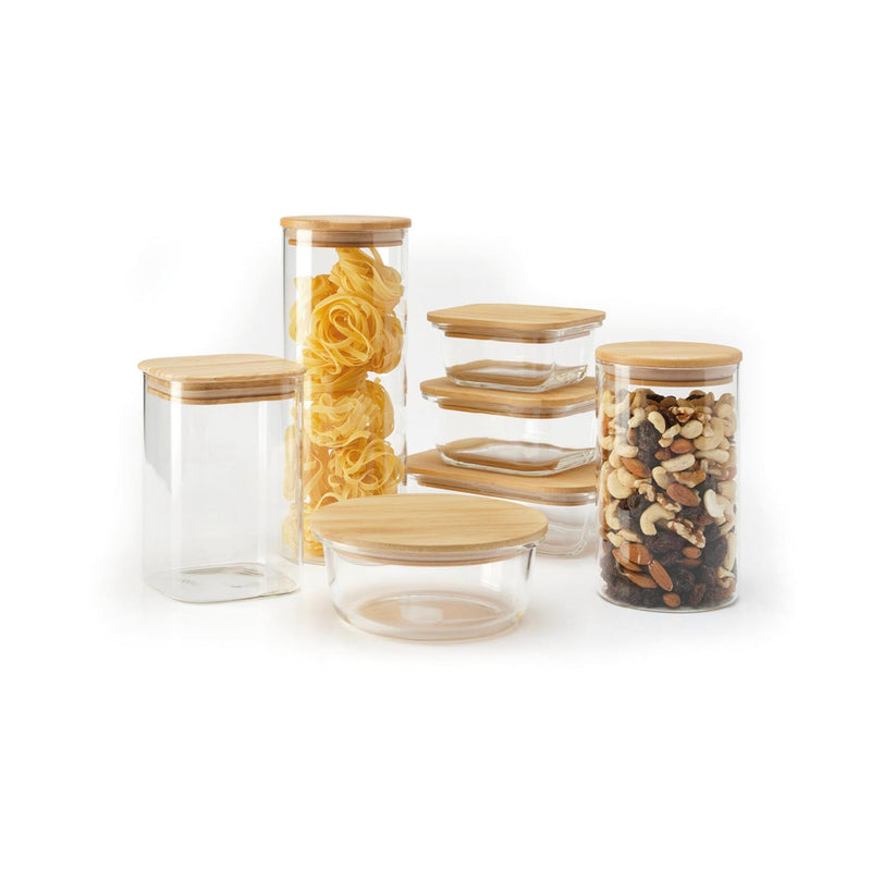 Set De 7 Boîtes En Verre Avec Couvercles - Bambou