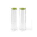 Set De 2 Boîtes En Verre Avec Couvercles En Plastique - Vert