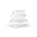 Set De 3 Boîtes En Verre Avec Couvercles Hermétiques