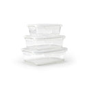 Set De 3 Boîtes En Verre Avec Couvercles Hermétiques