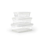 Set De 3 Boîtes En Verre Avec Couvercles Hermétiques
