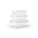 Set De 3 Boîtes En Verre Avec Couvercles Hermétiques