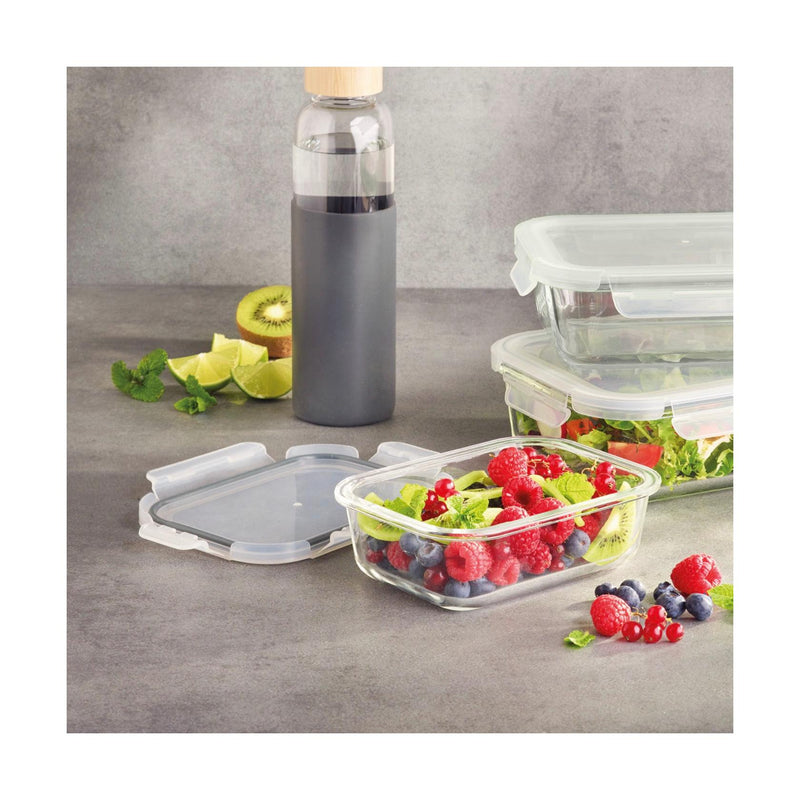 Set De 3 Boîtes En Verre Avec Couvercles Hermétiques