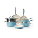 Batterie De Cuisine 10 Pièces Avec Couvercles - Bleu