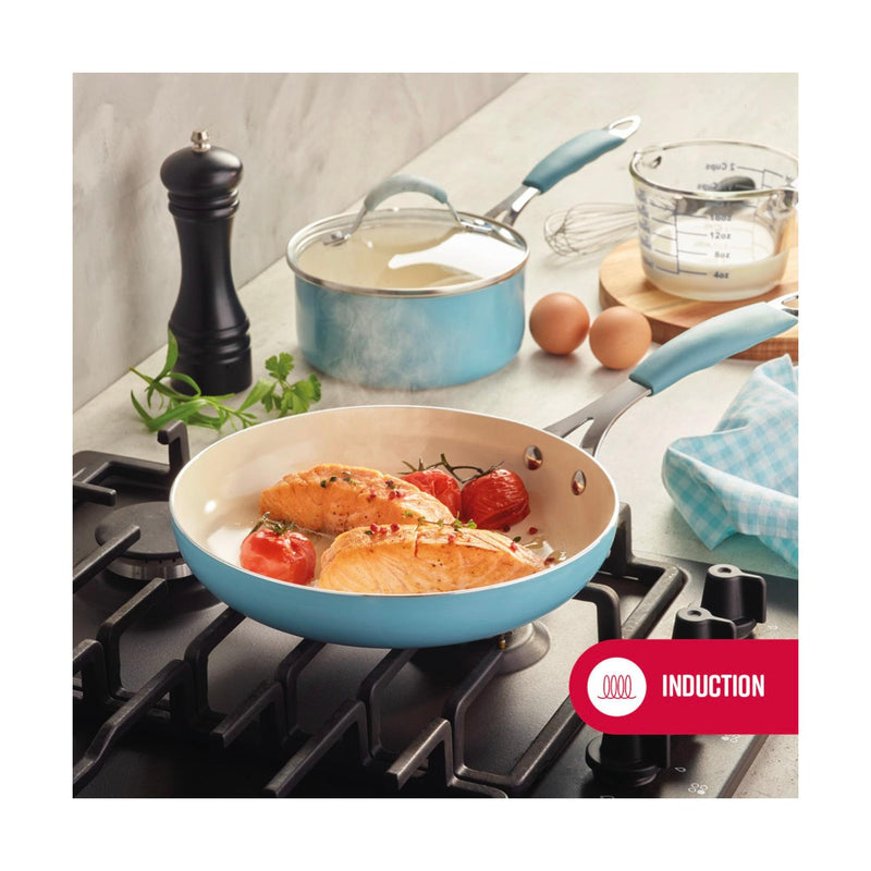 Batterie De Cuisine 10 Pièces Avec Couvercles - Bleu