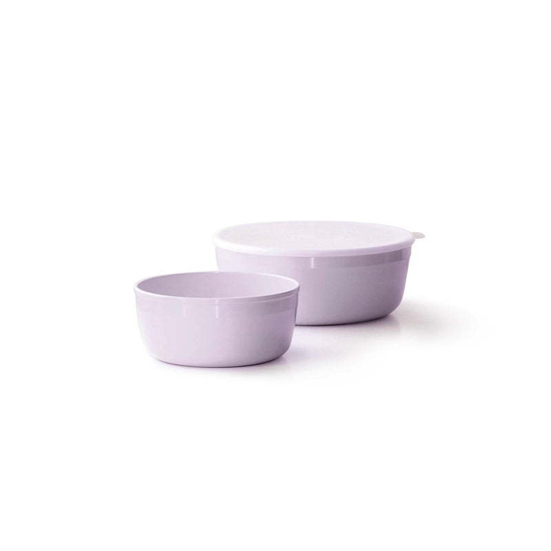 Set De 2 Boîtes De Conservation Rondes Avec Couvercle - Mélamine - Lavande