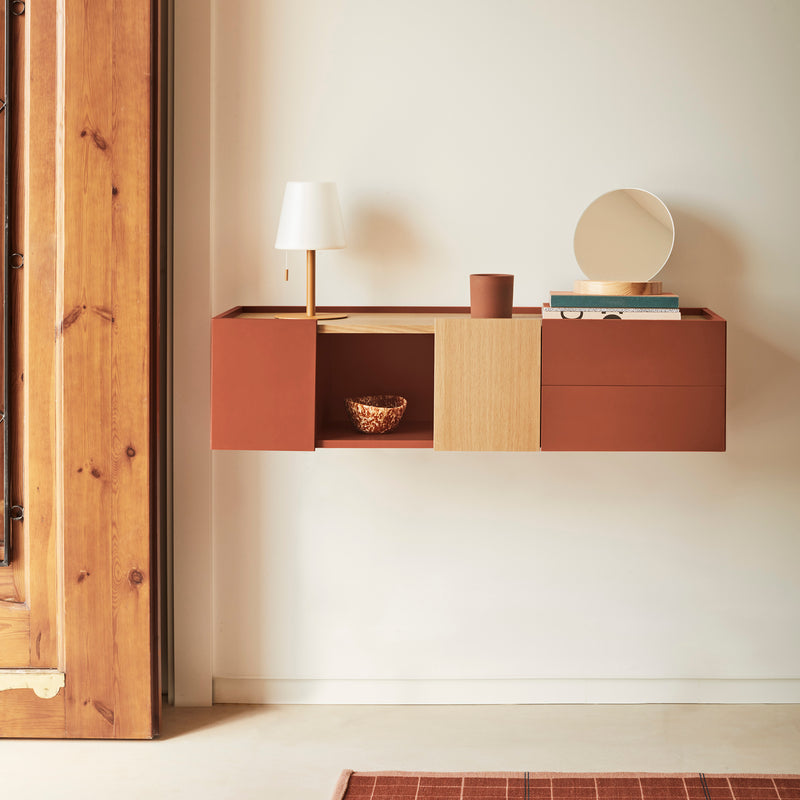 Otto - Console Murale - Carrelage & Chêne