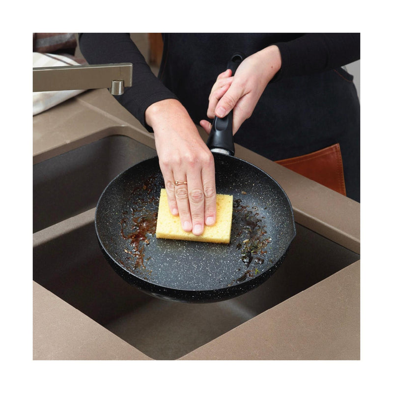 Wok Avec Couvercle En Aluminium Granite - Noir