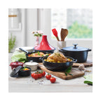Round Cast Iron Casserole Dish - Black