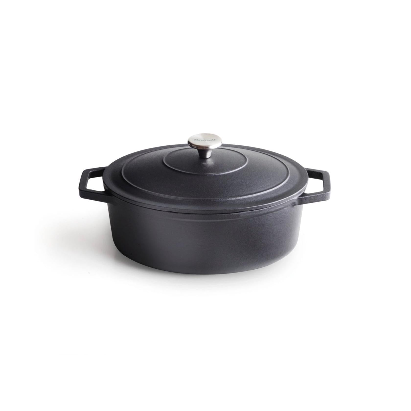 Cocotte Ovalada De Hierro Fundido - Negro