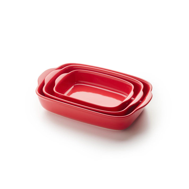 Set De 3 Plats À Four En Céramique - Rouge