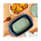 Set De 3 Fuentes Para Horno En Cerámica - Verde Pastel