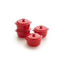 Set De 4 Mini-Casseroles Rondes - Rouge