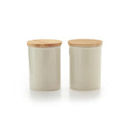 Set De 2 Bocaux De Conservation Avec Couvercle En Bambou - Crème
