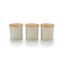 Set De 3 Bocaux De Conservation Avec Couvercle En Bambou - Crème